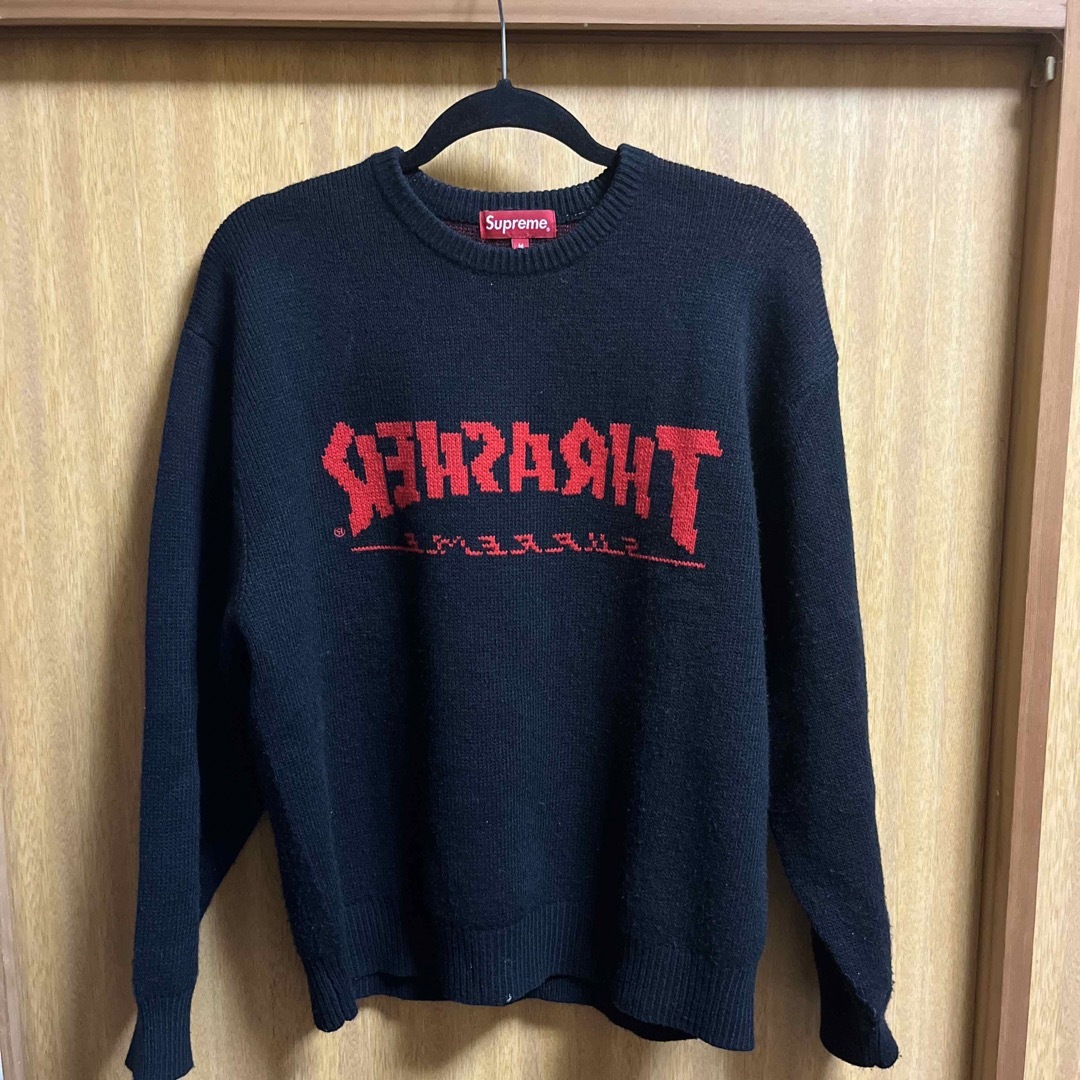 68袖丈Supremeセーター(厚手)/M/21AW/THRASHER SWEATER