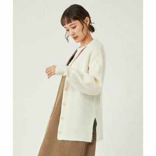 ユナイテッドアローズグリーンレーベルリラクシング(UNITED ARROWS green label relaxing)の【WHITE】モヘヤ シャギー 袖 ボリューム カーディガン(カーディガン)