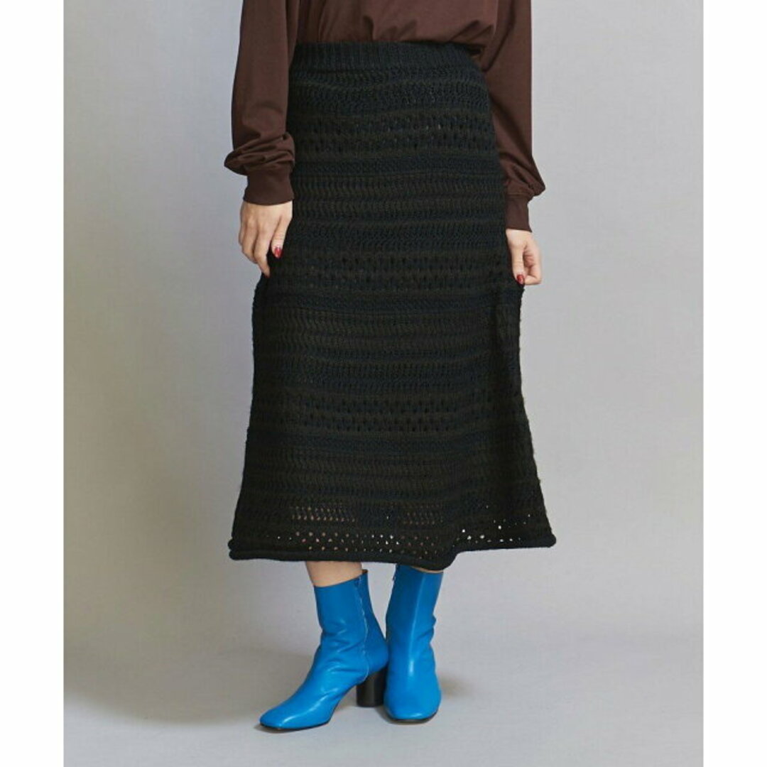 BEAUTY&YOUTH UNITED ARROWS(ビューティアンドユースユナイテッドアローズ)の【BLACK】【FREE】<TORRAZZO DONNA>クロッシェライク ニット スカート レディースのスカート(ロングスカート)の商品写真