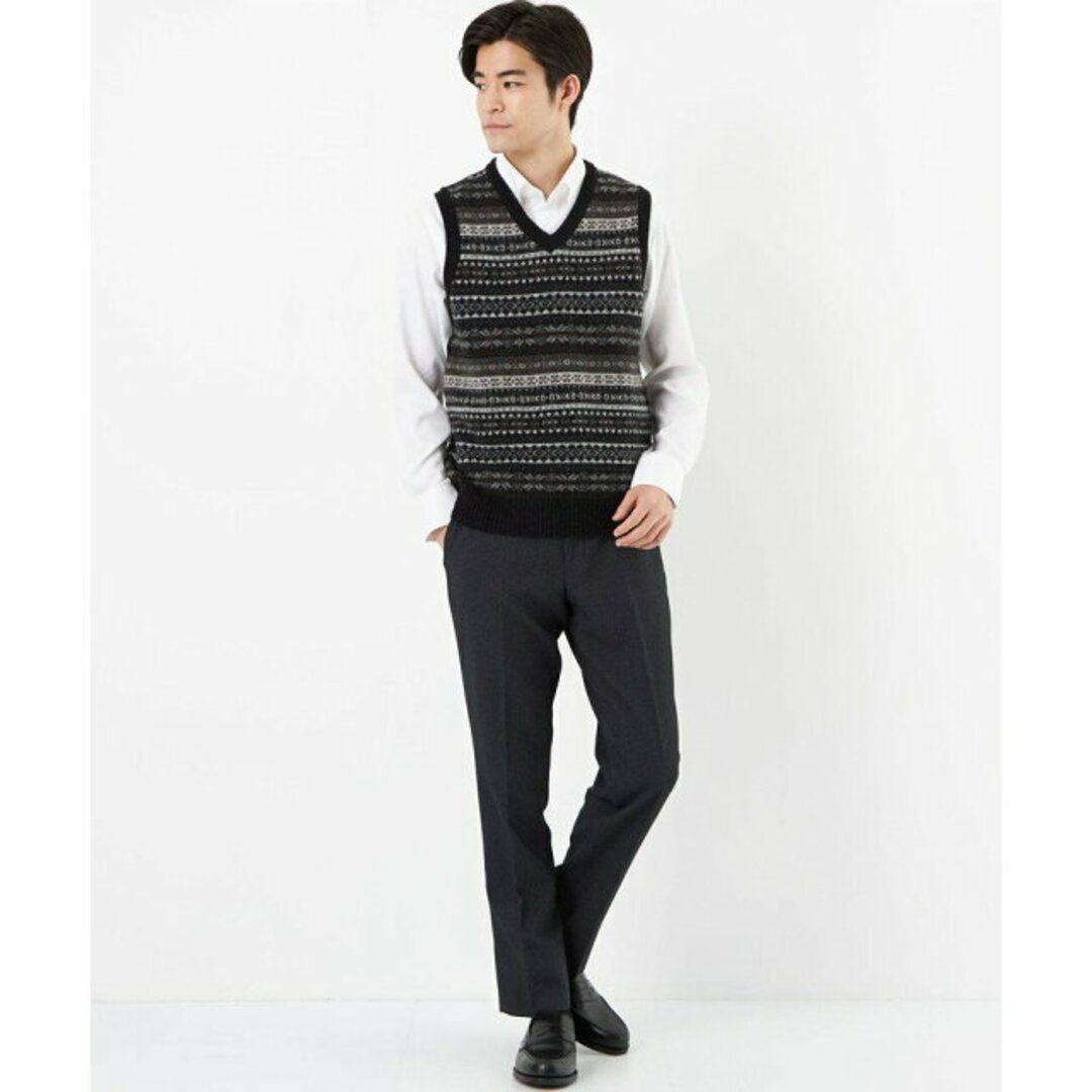 UNITED ARROWS green label relaxing(ユナイテッドアローズグリーンレーベルリラクシング)の【BLACK】【S】<gim>22FW フェアアイル Vネック ニットベスト メンズのトップス(ニット/セーター)の商品写真