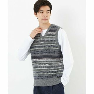 ユナイテッドアローズグリーンレーベルリラクシング(UNITED ARROWS green label relaxing)の【MD.GRAY】<gim>22FW フェアアイル Vネック ニットベスト(ニット/セーター)