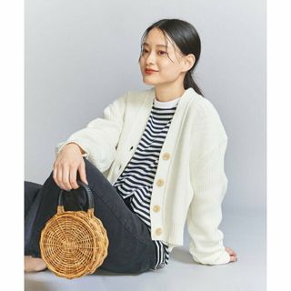 ビューティアンドユースユナイテッドアローズ(BEAUTY&YOUTH UNITED ARROWS)の【WHITE】ショートVネック 畦ニット カーディガン -ウォッシャブル-(カーディガン)