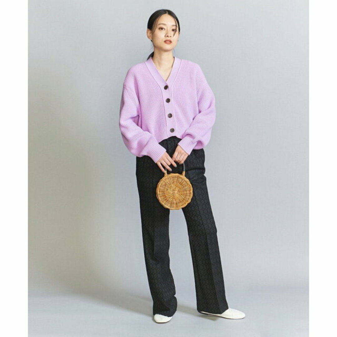 BEAUTY&YOUTH UNITED ARROWS(ビューティアンドユースユナイテッドアローズ)の【LILAC】ショートVネック 畦ニット カーディガン -ウォッシャブル- レディースのトップス(カーディガン)の商品写真