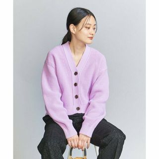 ビューティアンドユースユナイテッドアローズ(BEAUTY&YOUTH UNITED ARROWS)の【LILAC】ショートVネック 畦ニット カーディガン -ウォッシャブル-(カーディガン)