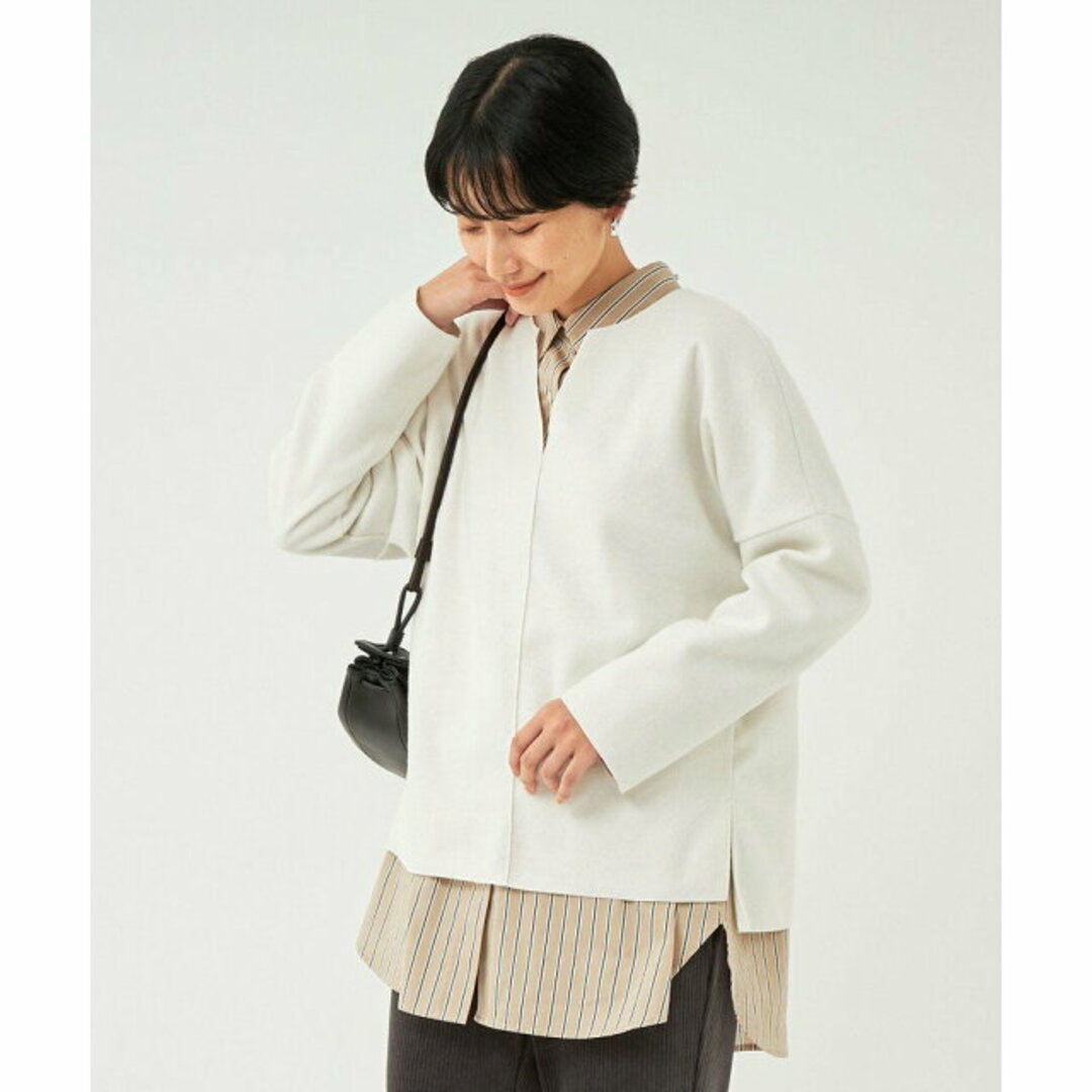 UNITED ARROWS green label relaxing(ユナイテッドアローズグリーンレーベルリラクシング)の【OFF WHITE】【FREE】TR シャギー キーネック プルオーバー カットソー レディースのトップス(カットソー(長袖/七分))の商品写真