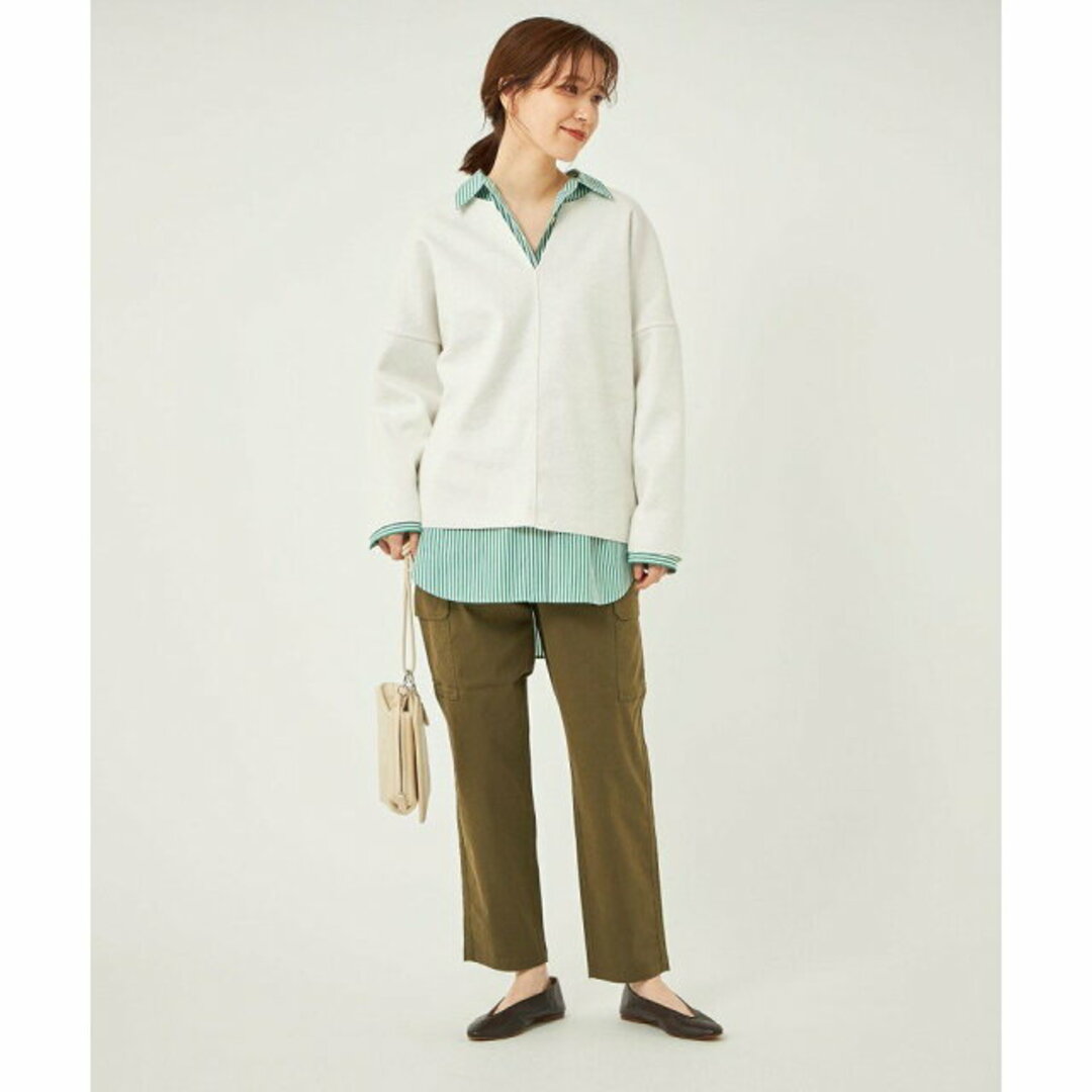 UNITED ARROWS green label relaxing(ユナイテッドアローズグリーンレーベルリラクシング)の【OFF WHITE】【FREE】TR シャギー キーネック プルオーバー カットソー レディースのトップス(カットソー(長袖/七分))の商品写真