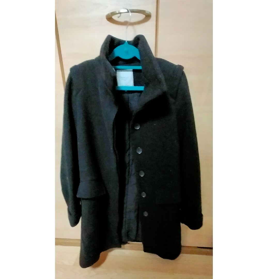 ZARA(ザラ)のZARAのコート　黒 レディースのジャケット/アウター(ロングコート)の商品写真