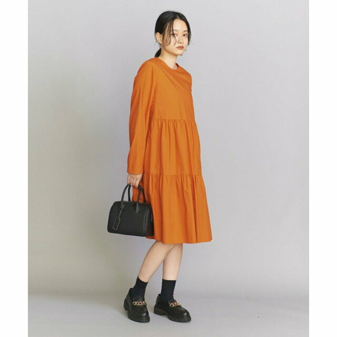 BEAUTY&YOUTH UNITED ARROWS(ビューティアンドユースユナイテッドアローズ)の【ORANGE】コットン ティアード ミドル ワンピース -ウォッシャブル- レディースのワンピース(ロングワンピース/マキシワンピース)の商品写真