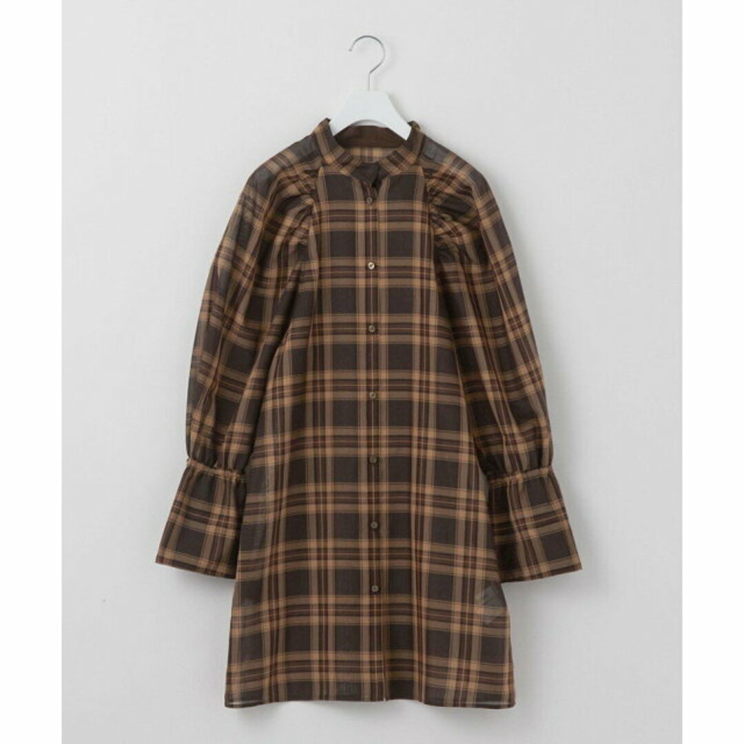 UNITED ARROWS green label relaxing(ユナイテッドアローズグリーンレーベルリラクシング)の【DK.BROWN】<EMMEL REFINES(エメル リファインズ)>EM シアーチェック シャツ レディースのトップス(シャツ/ブラウス(長袖/七分))の商品写真