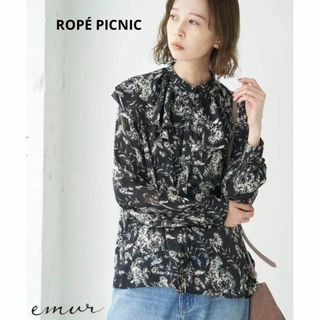 ロペピクニック(Rope' Picnic)のロペピクニック 【emur】花柄ラッフルバンドカラーブラウス(シャツ/ブラウス(長袖/七分))