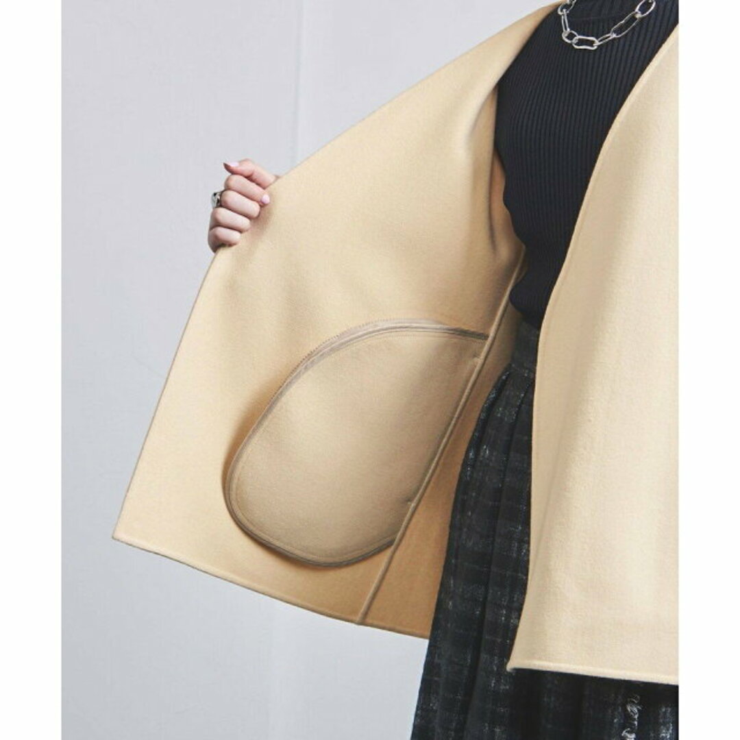 UNITED ARROWS - 【NATURAL】【S(36)】Vネック リバー ショート UNITED ARROWS - 【NATURAL】【S(36)】Vネック リバー ショート