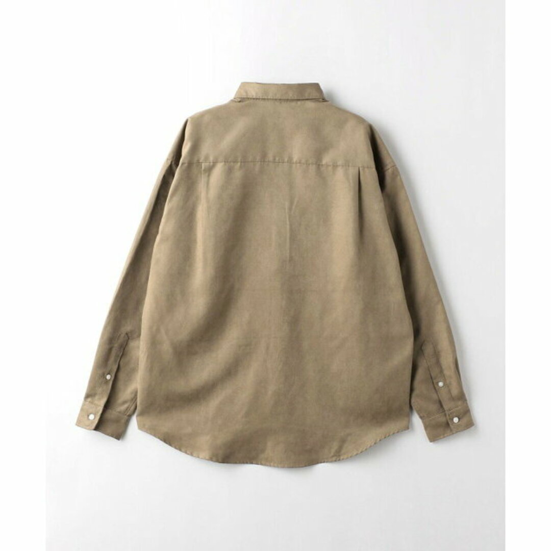 【BEIGE】【M】スエードライク レギュラーカラー シャツ