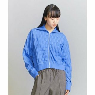 ビューティアンドユースユナイテッドアローズ(BEAUTY&YOUTH UNITED ARROWS)の【LT.BLUE】チェッカ-ジャカード ジップ カーディガン -ウォッシャブル-(カーディガン)