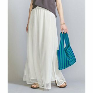 ビューティアンドユースユナイテッドアローズ(BEAUTY&YOUTH UNITED ARROWS)の【WHITE】メッシュ レイヤード フレアスカート -ウォッシャブル-(ロングスカート)