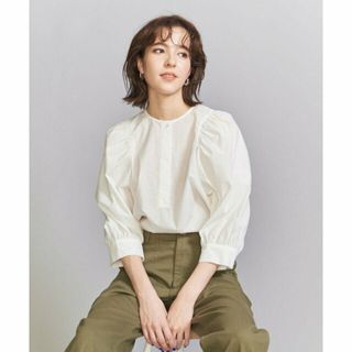 ビューティアンドユースユナイテッドアローズ(BEAUTY&YOUTH UNITED ARROWS)の【OFF WHITE】コットンナイロン パフスリーブ ブラウス -ウォッシャブル-(ミニワンピース)