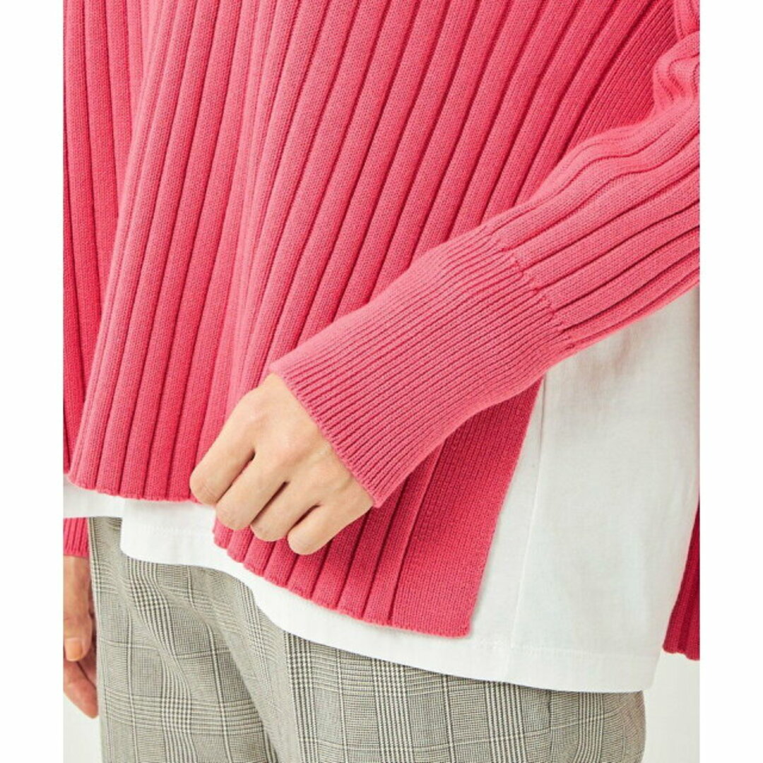 UNITED ARROWS green label relaxing(ユナイテッドアローズグリーンレーベルリラクシング)の【PINK】ワイド リブ スリット プルオーバー ニット -ウォッシャブル- レディースのトップス(ニット/セーター)の商品写真