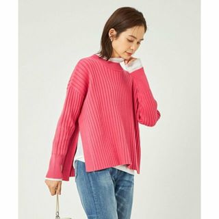 ユナイテッドアローズグリーンレーベルリラクシング(UNITED ARROWS green label relaxing)の【PINK】ワイド リブ スリット プルオーバー ニット -ウォッシャブル-(ニット/セーター)