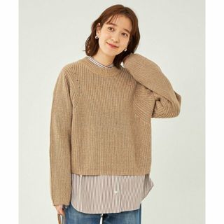 ユナイテッドアローズグリーンレーベルリラクシング(UNITED ARROWS green label relaxing)の【BEIGE】ミックス カラー アゼ クルーネック プルオーバー ニット -ウォッシャブル-(ニット/セーター)