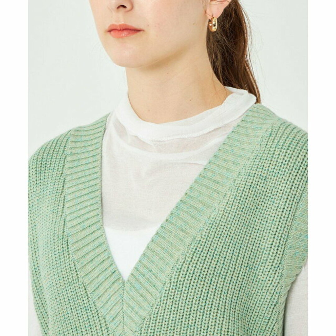 UNITED ARROWS green label relaxing(ユナイテッドアローズグリーンレーベルリラクシング)の【LIME】MIXカラー アゼ ベスト -ウォッシャブル- レディースのトップス(ニット/セーター)の商品写真