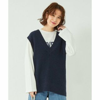 ユナイテッドアローズグリーンレーベルリラクシング(UNITED ARROWS green label relaxing)の【NAVY】MIXカラー アゼ ベスト -ウォッシャブル-(ニット/セーター)