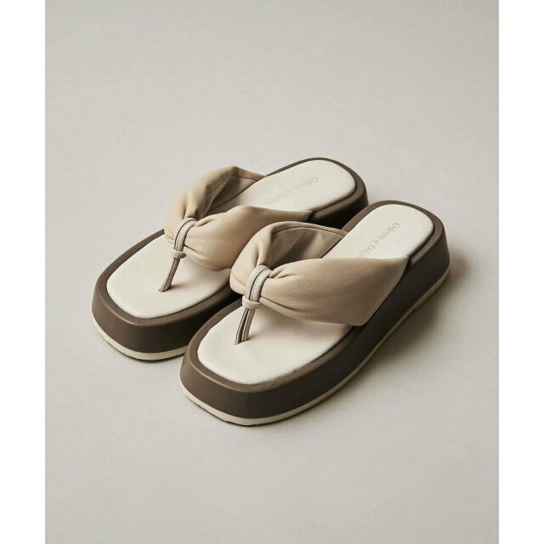 Odette e Odile(オデットエオディール)の【BEIGE】パフィートング サンダル40 レディースの靴/シューズ(サンダル)の商品写真