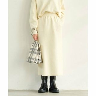 ユナイテッドアローズグリーンレーベルリラクシング(UNITED ARROWS green label relaxing)の【OFF WHITE】W FACE ニット タイト スカート(ロングスカート)