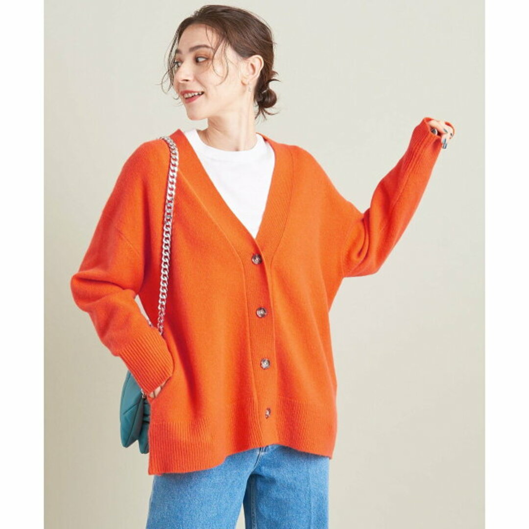 BEAUTY&YOUTH UNITED ARROWS(ビューティアンドユースユナイテッドアローズ)の【ORANGE】【FREE】ウールカシミヤ アクアオーバーVネックカーディガン レディースのトップス(カーディガン)の商品写真