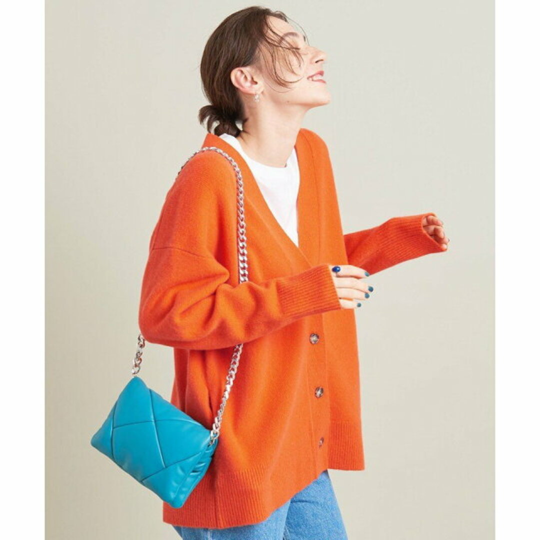 BEAUTY&YOUTH UNITED ARROWS(ビューティアンドユースユナイテッドアローズ)の【ORANGE】ウールカシミヤ アクアオーバーVネックカーディガン レディースのトップス(カーディガン)の商品写真