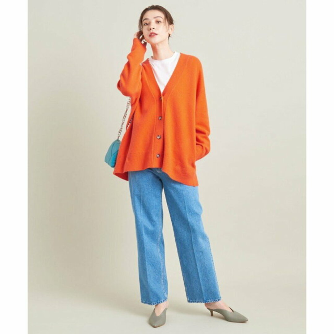 BEAUTY&YOUTH UNITED ARROWS(ビューティアンドユースユナイテッドアローズ)の【ORANGE】【FREE】ウールカシミヤ アクアオーバーVネックカーディガン レディースのトップス(カーディガン)の商品写真