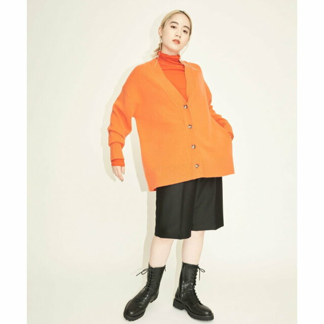 BEAUTY&YOUTH UNITED ARROWS(ビューティアンドユースユナイテッドアローズ)の【ORANGE】【FREE】ウールカシミヤ アクアオーバーVネックカーディガン レディースのトップス(カーディガン)の商品写真