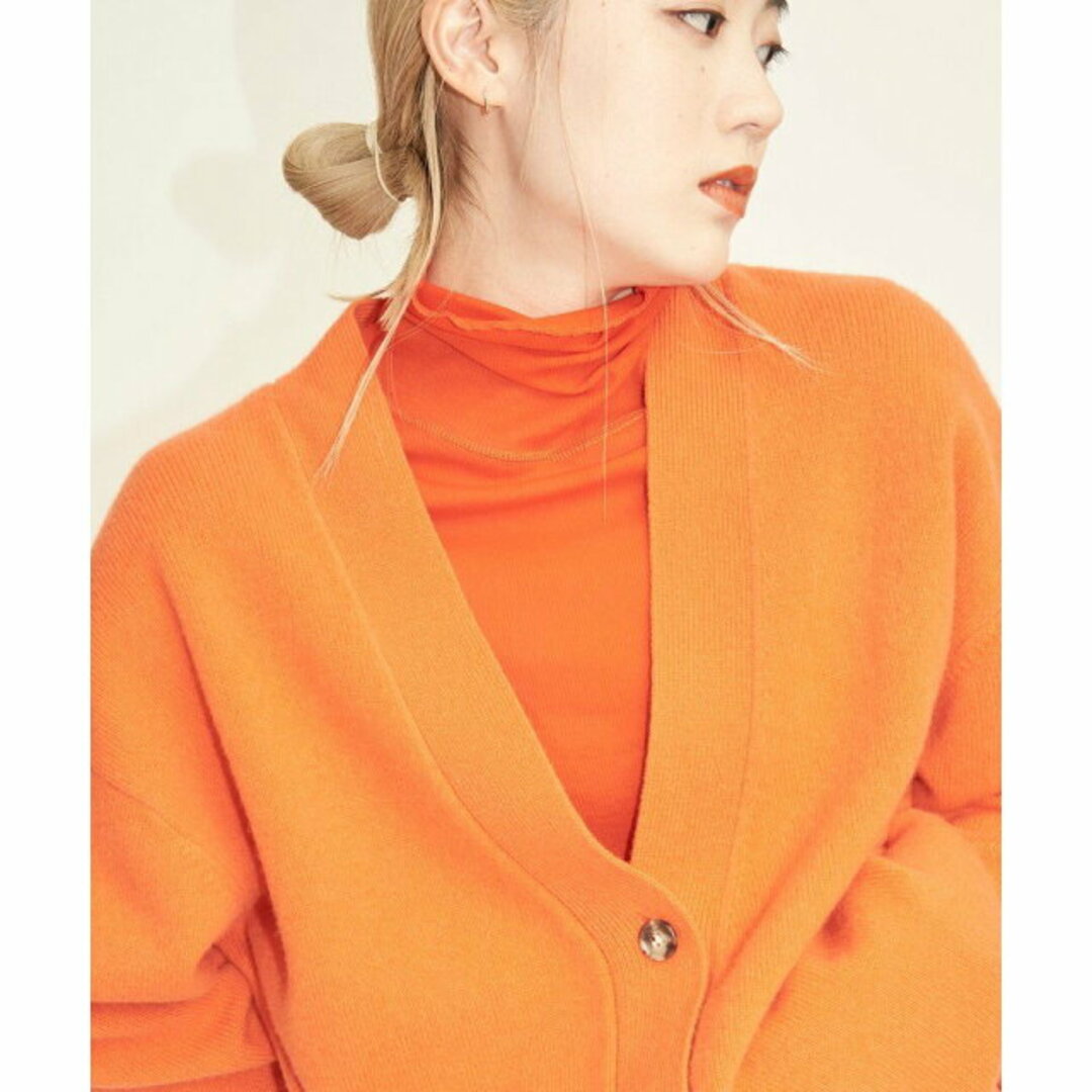 BEAUTY&YOUTH UNITED ARROWS(ビューティアンドユースユナイテッドアローズ)の【ORANGE】【FREE】ウールカシミヤ アクアオーバーVネックカーディガン レディースのトップス(カーディガン)の商品写真