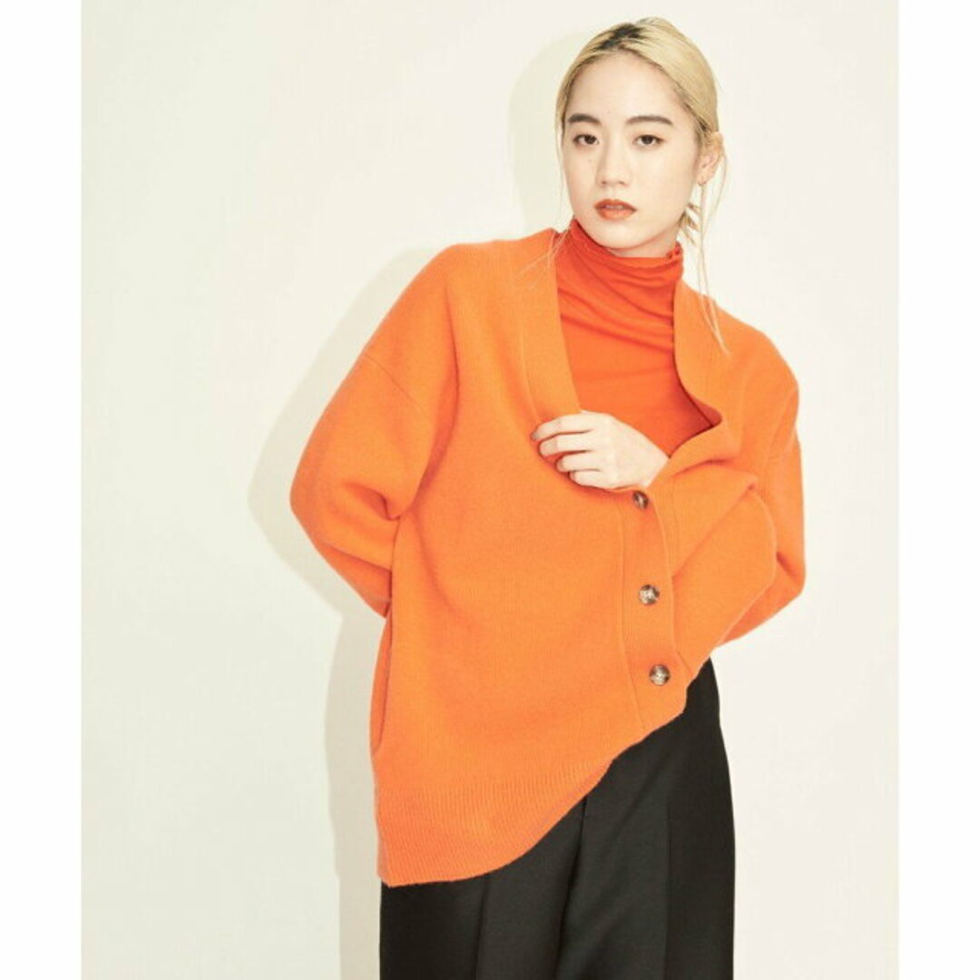 BEAUTY&YOUTH UNITED ARROWS(ビューティアンドユースユナイテッドアローズ)の【ORANGE】【FREE】ウールカシミヤ アクアオーバーVネックカーディガン レディースのトップス(カーディガン)の商品写真