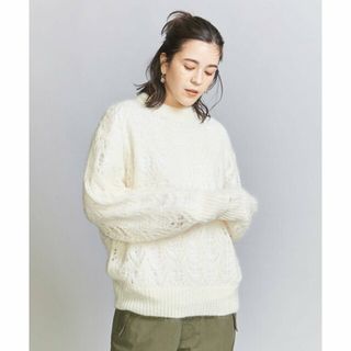 ビューティアンドユースユナイテッドアローズ(BEAUTY&YOUTH UNITED ARROWS)の【WHITE】モヘヤブレンド スカシニット プルオーバー(ニット/セーター)