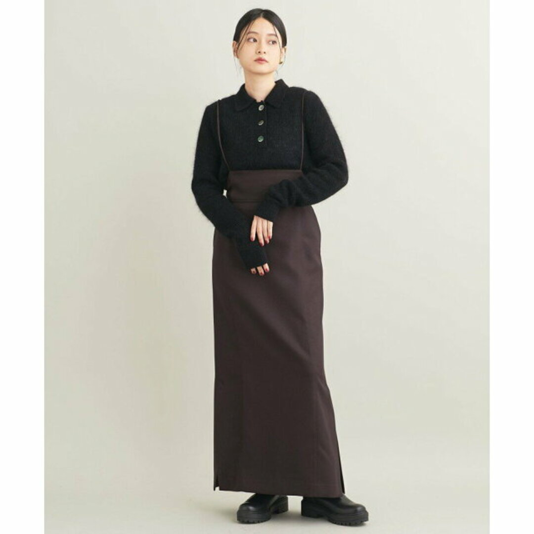 BEAUTY&YOUTH UNITED ARROWS(ビューティアンドユースユナイテッドアローズ)の【DK.BROWN】ポリエステルツイル タイトスリットキャミワンピース -ウォッシャブル- レディースのワンピース(ロングワンピース/マキシワンピース)の商品写真