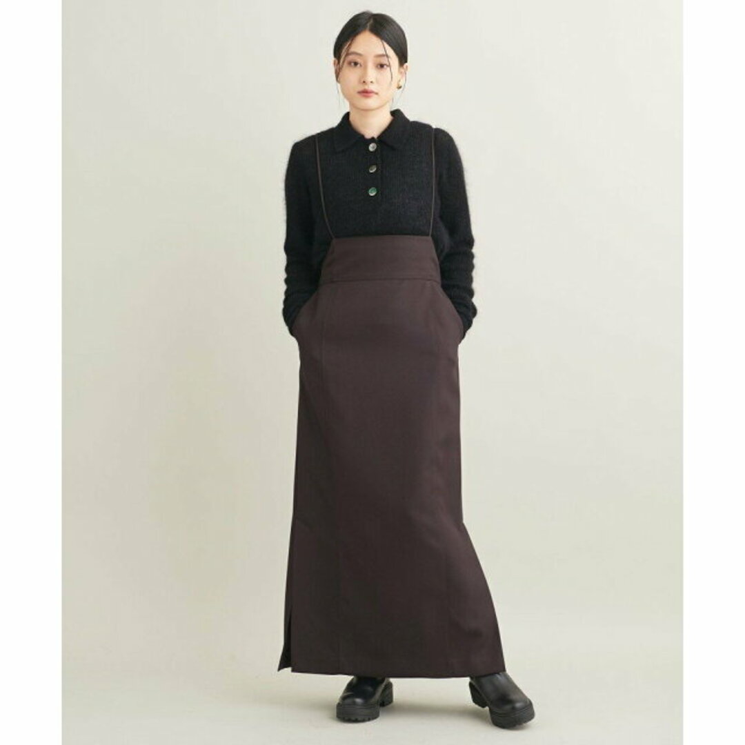 BEAUTY&YOUTH UNITED ARROWS(ビューティアンドユースユナイテッドアローズ)の【DK.BROWN】ポリエステルツイル タイトスリットキャミワンピース -ウォッシャブル- レディースのワンピース(ロングワンピース/マキシワンピース)の商品写真