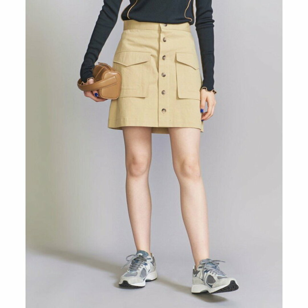 BEAUTY&YOUTH UNITED ARROWS(ビューティアンドユースユナイテッドアローズ)の【BEIGE】コットンツイル パッチポケット ミニスカート -ウォッシャブル- レディースのスカート(ミニスカート)の商品写真