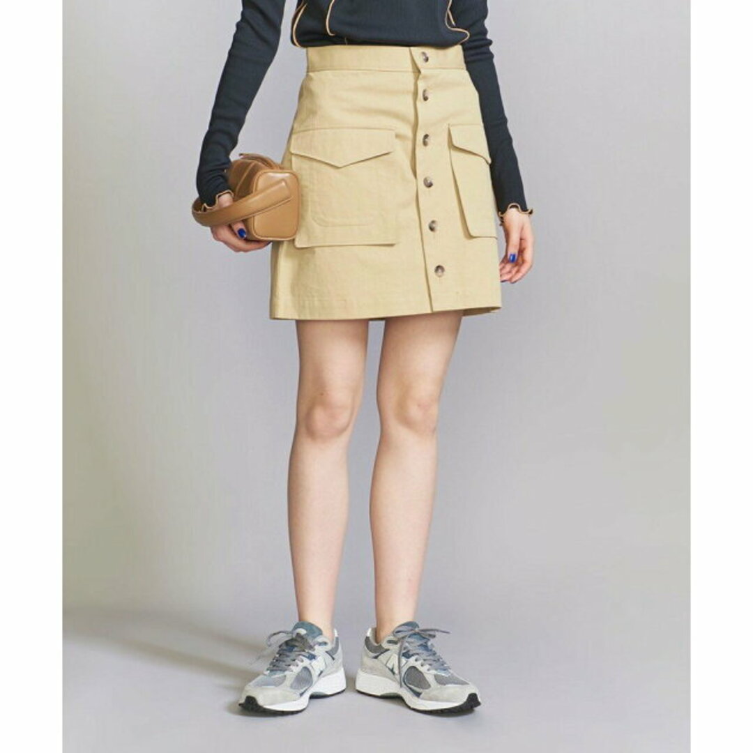 BEAUTY&YOUTH UNITED ARROWS(ビューティアンドユースユナイテッドアローズ)の【BEIGE】【M】コットンツイル パッチポケット ミニスカート -ウォッシャブル- レディースのスカート(ミニスカート)の商品写真