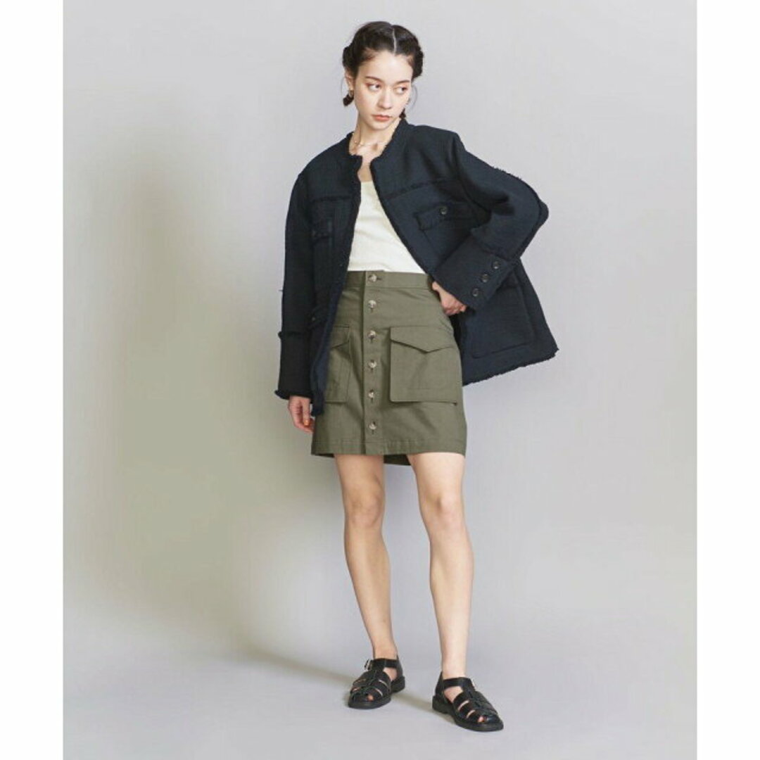 BEAUTY&YOUTH UNITED ARROWS(ビューティアンドユースユナイテッドアローズ)の【OLIVE】【S】コットンツイル パッチポケット ミニスカート -ウォッシャブル- レディースのスカート(ミニスカート)の商品写真