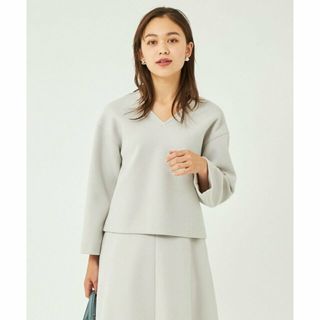 ユナイテッドアローズグリーンレーベルリラクシング(UNITED ARROWS green label relaxing)の【LT.GRAY】ニードル ジャージー フォルム Vネック プルオーバー(シャツ/ブラウス(長袖/七分))