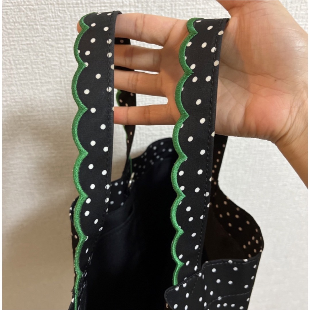 elu フルールトートFleur tote（lesson） Dot Greenの通販 by