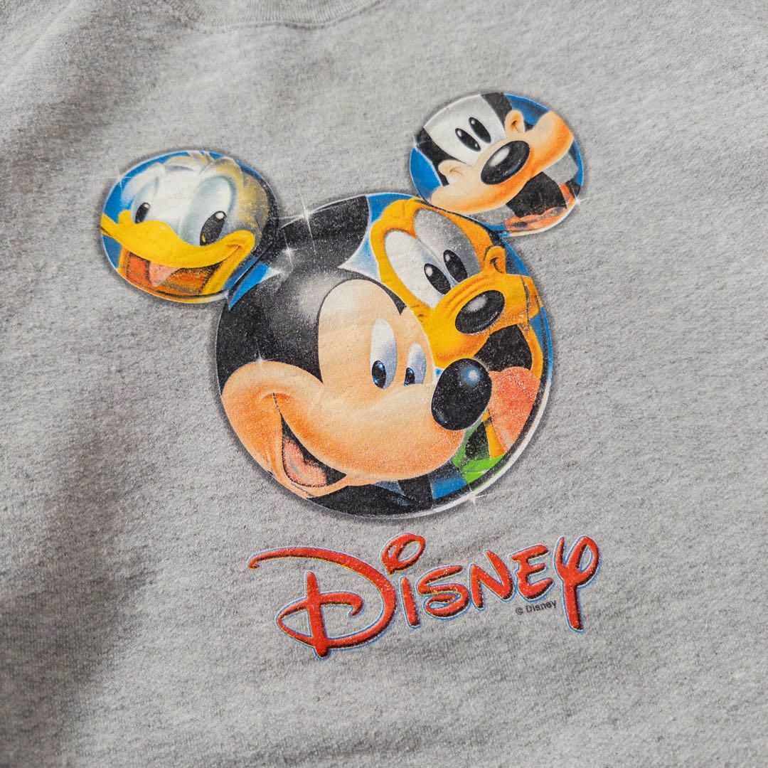 Disney(ディズニー)のDisney ディズニー スウェット 90s ヴィンテージ グレー 霜降り 古着 メンズのトップス(スウェット)の商品写真