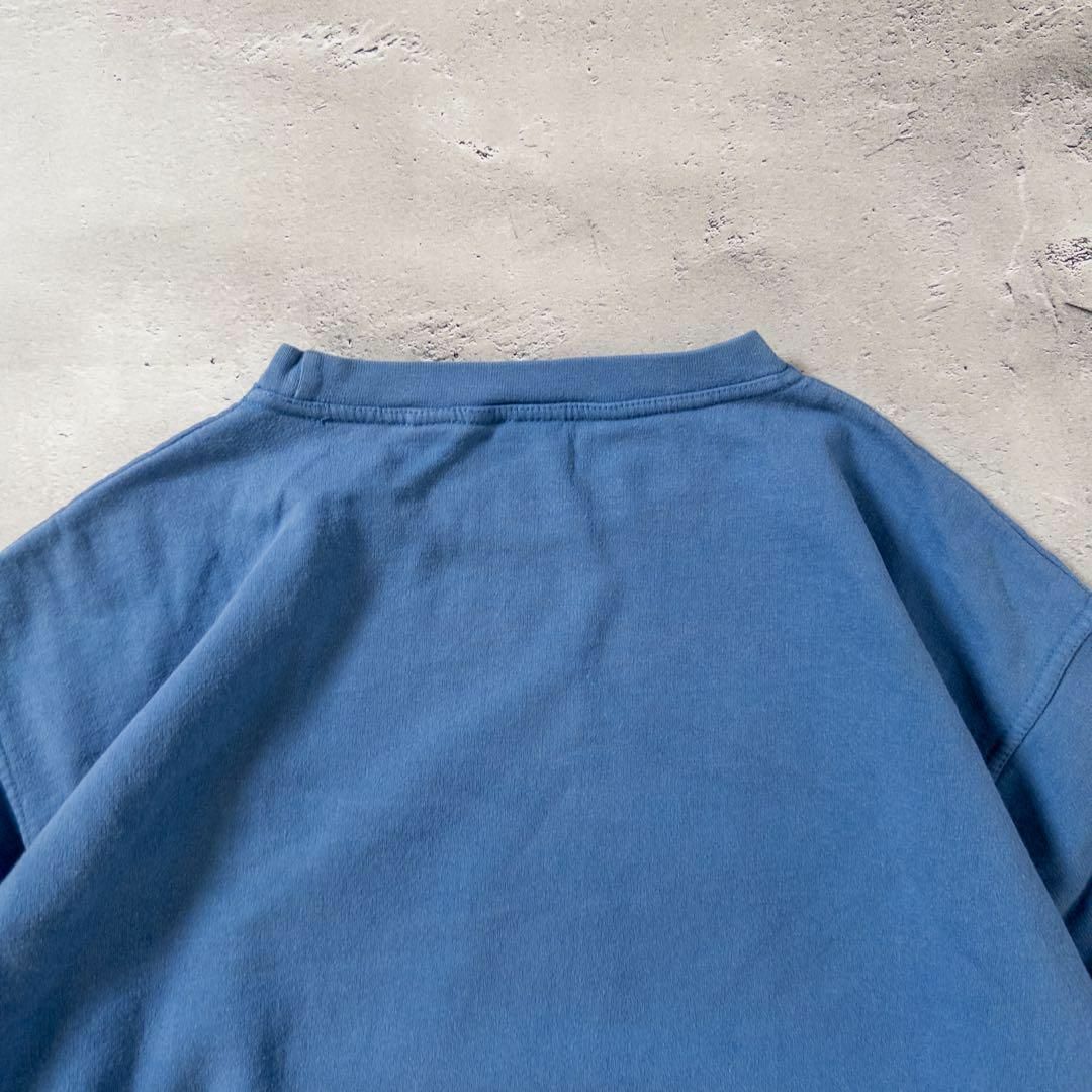 ヴィンテージ スウェット 90s ゲレンデ 発泡プリント ラメ ブルー 古着 メンズのトップス(スウェット)の商品写真