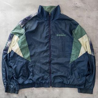 DIADORA - 古着 ディアドラ 旧タグ 刺繍 マルチカラー サイドテープ