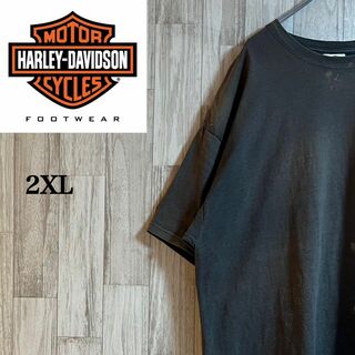 ハーレーダビッドソン(Harley Davidson)のハーレーダビットソンTシャツ　ビックシルエット　濃グレー　USA製　ヘインズ(Tシャツ/カットソー(半袖/袖なし))
