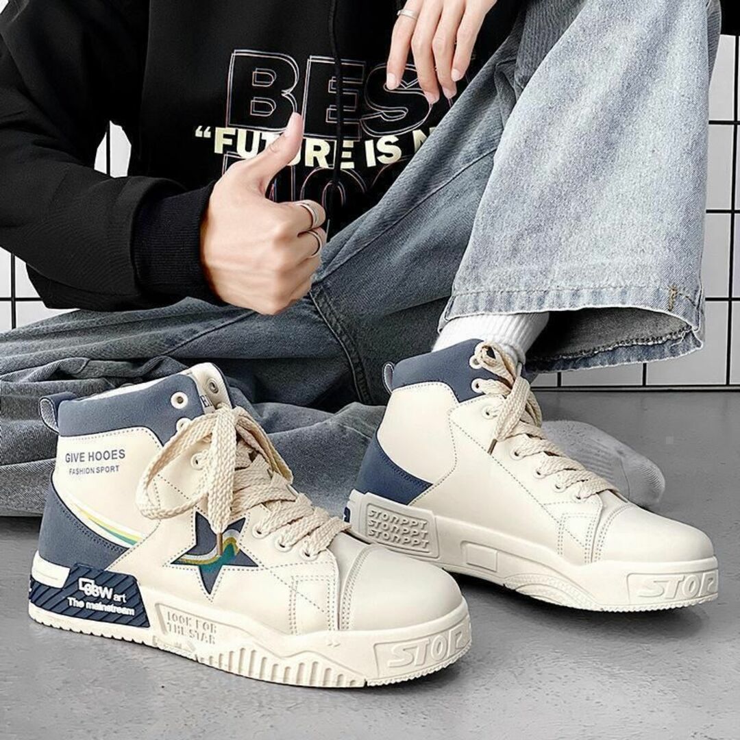 【在庫処分特価】27.5cmメンズスニーカーダッドシューズ厚底靴韓国ブルー メンズの靴/シューズ(スニーカー)の商品写真