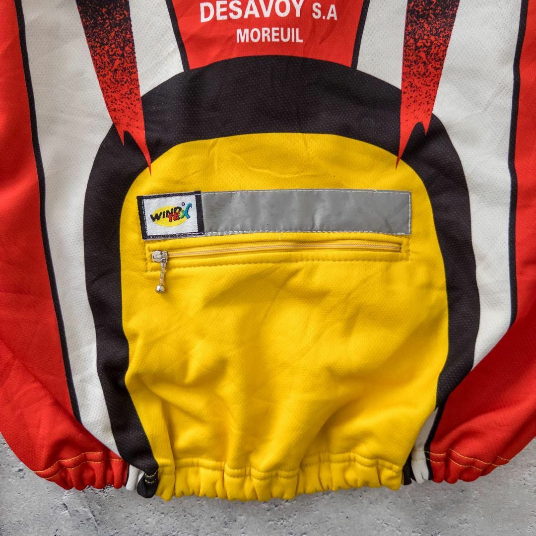 古着 サイクリングウェア 00s スポーツウェア ジャージ スポンサーロゴ 赤 メンズのトップス(ジャージ)の商品写真
