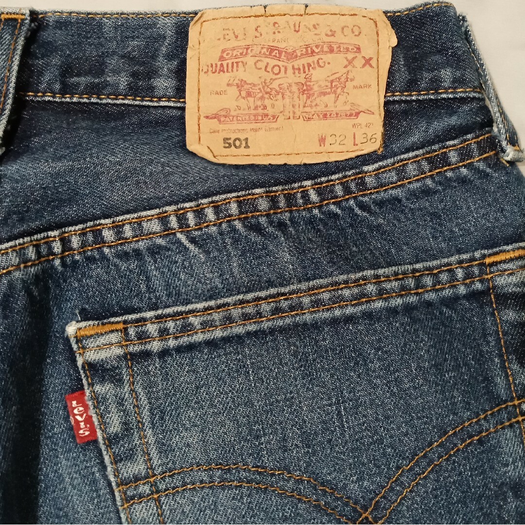 デニム/ジーンズLevi's 501（W32 / 76cm）クロスパッチカスタム