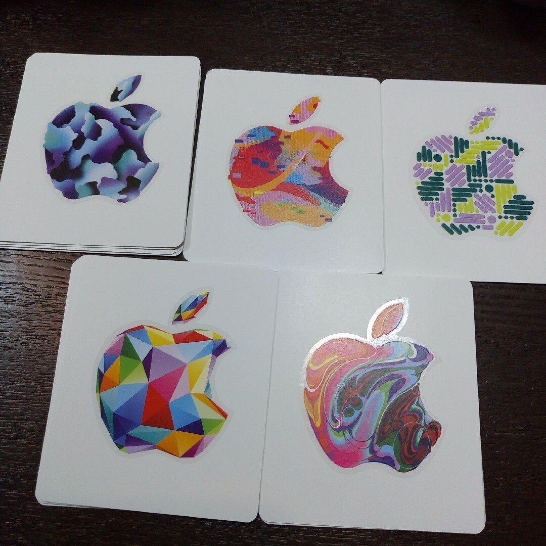 Apple(アップル)のアップルギフトカード使用済み　ステッカーシール5種類　25枚 インテリア/住まい/日用品の文房具(シール)の商品写真