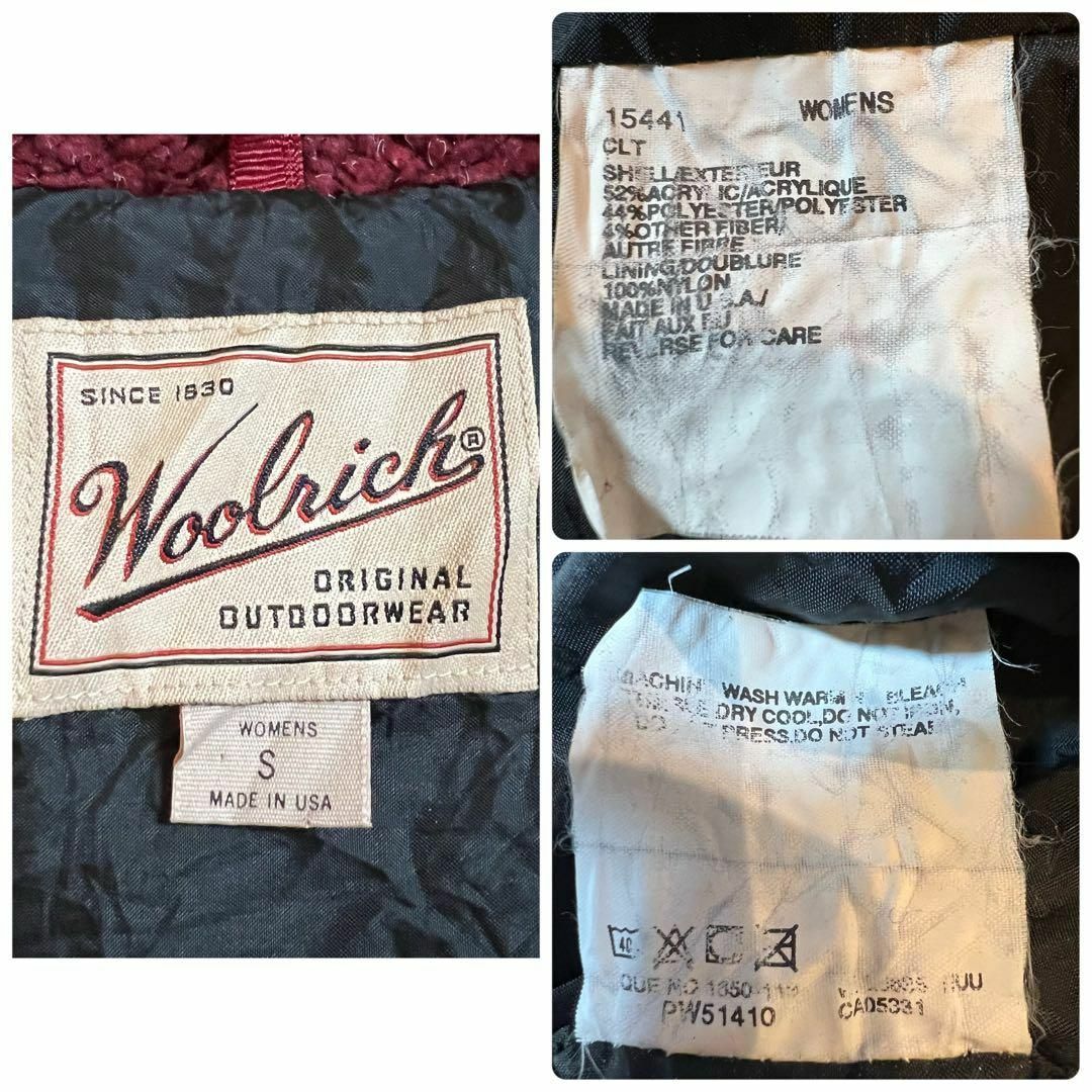 WOOLRICH(ウールリッチ)のウールリッチボアジャケット　ボルドー　ヴィンテージ　アウトドア　USA製 レディースのジャケット/アウター(ブルゾン)の商品写真