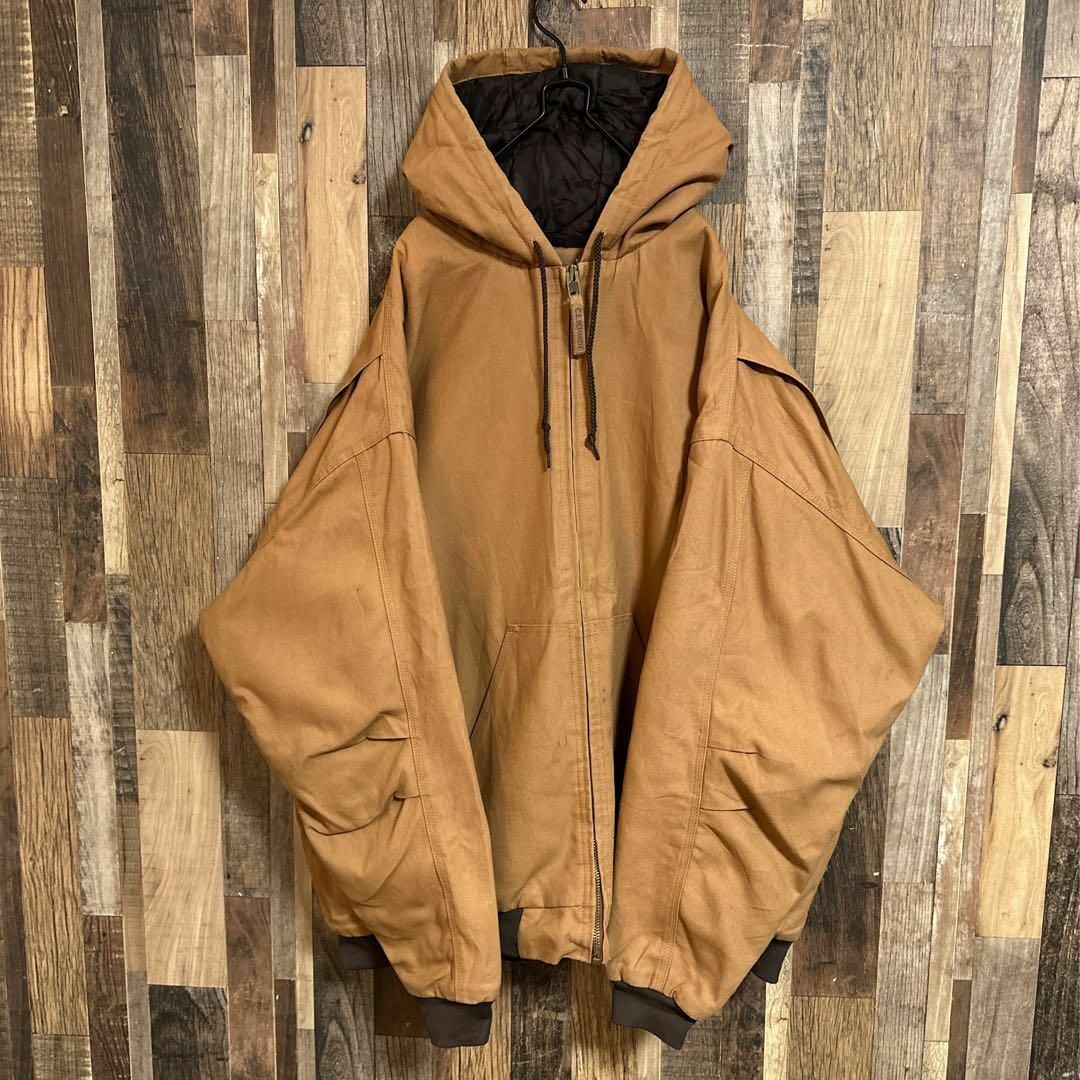 ダックジャケット アクティブパーカー ブラウン 4XL メンズ USA古着